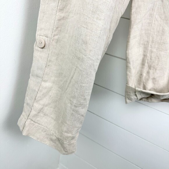 J. Jill Pure Jill Linen Pull On Pants Khaki Pockets Elastic Waist Size 1X - Picture 4 of 6